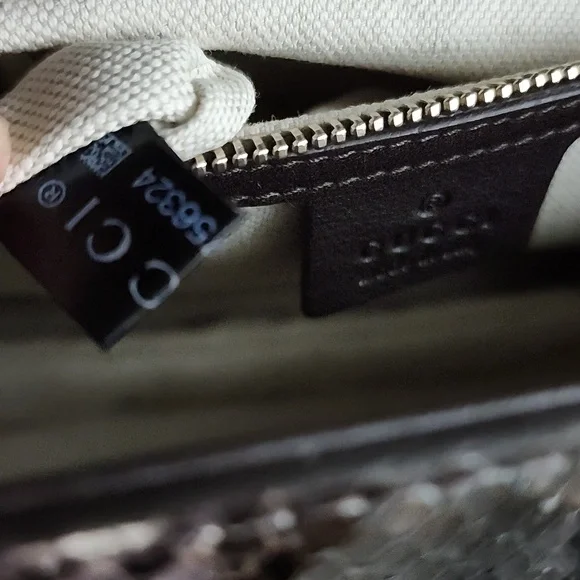 NWT Limited edition Gucci Python bamboo top handle bag exotic snakeskin strap - Picture 17 of 17